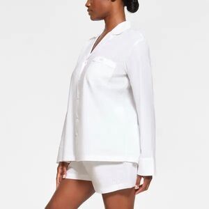 Skims cotton poplin sleep button down shirt